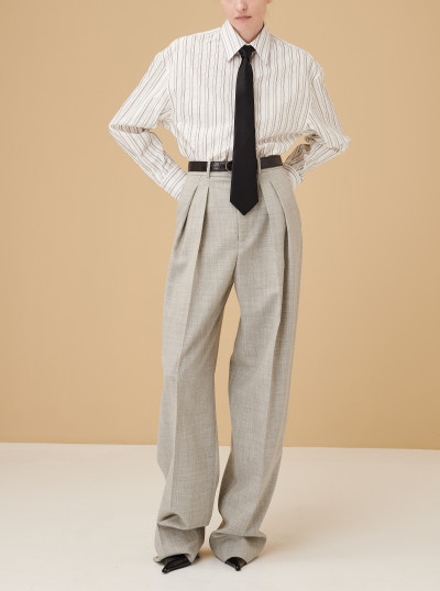 Wide leg pants in wool chiné