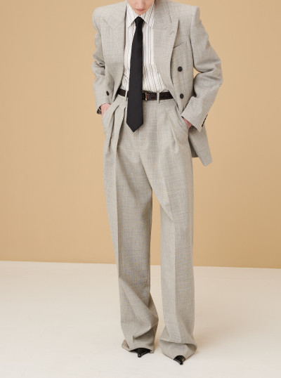 Pantalon ample en laine chinée 2