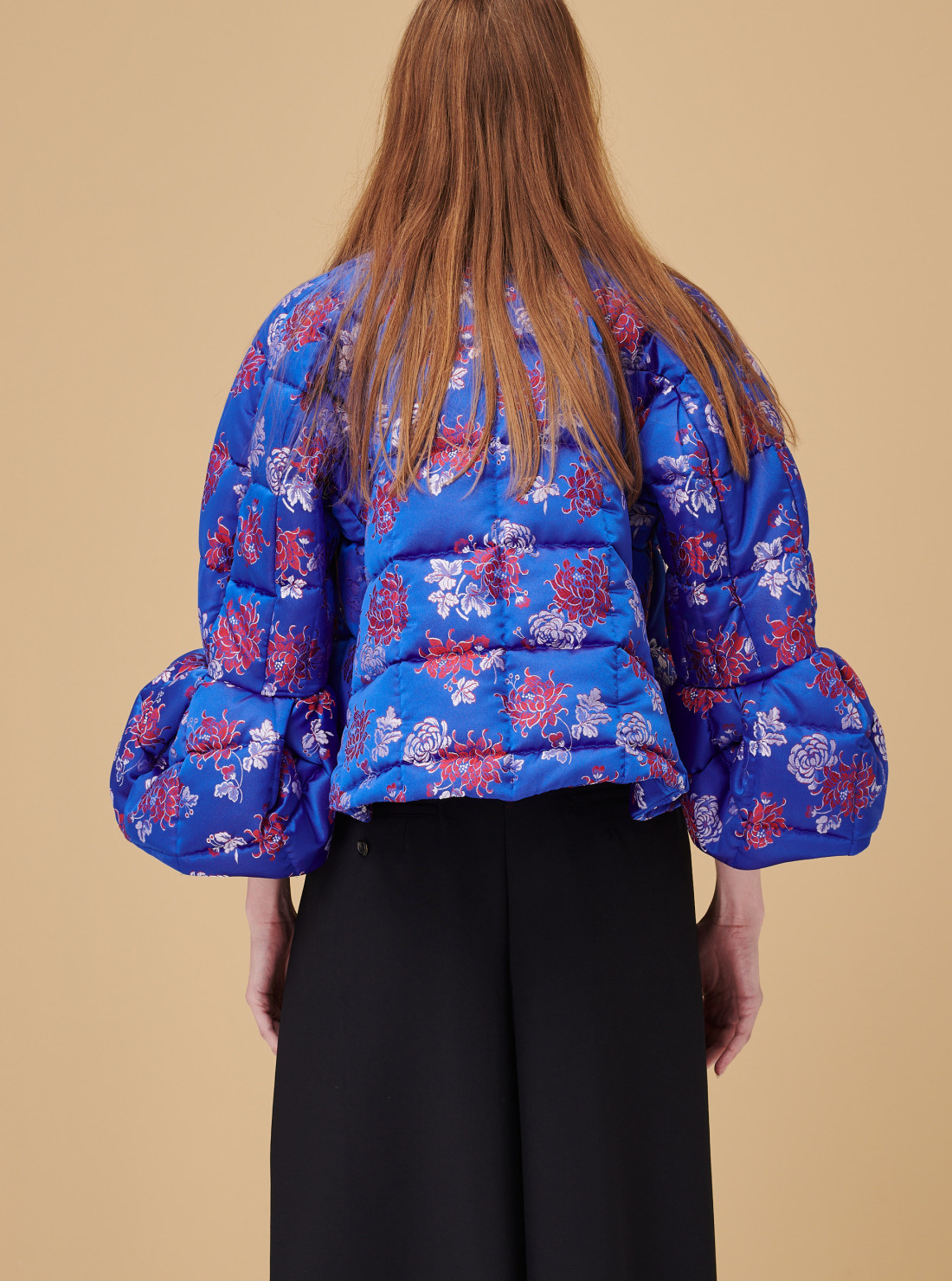 Navy Jacquard Quilted Jacket