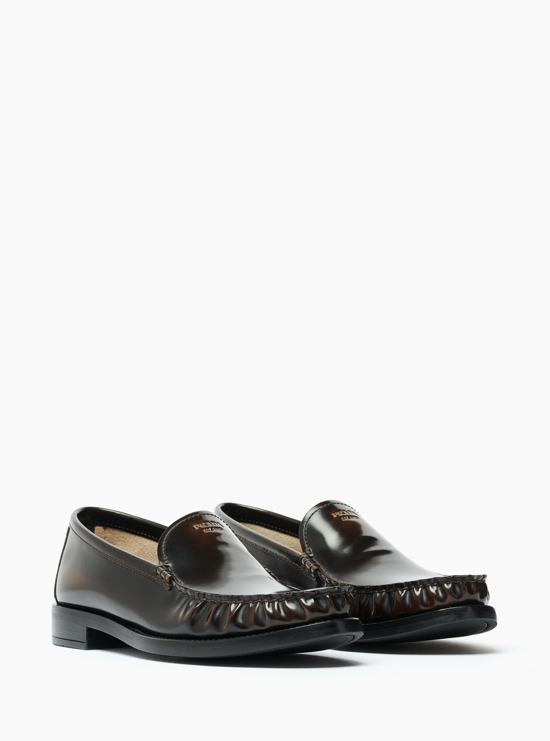 Brushed leather loafers
