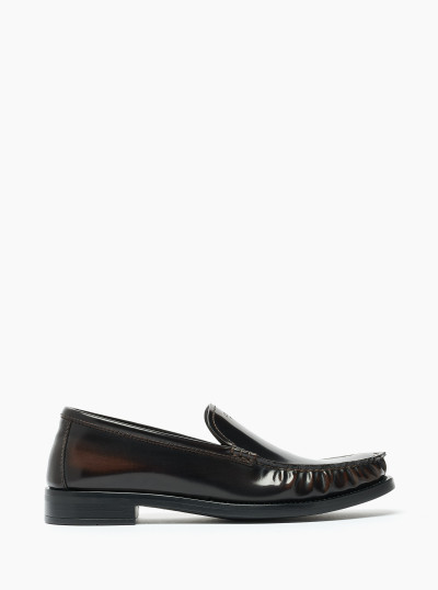 Brushed leather loafers