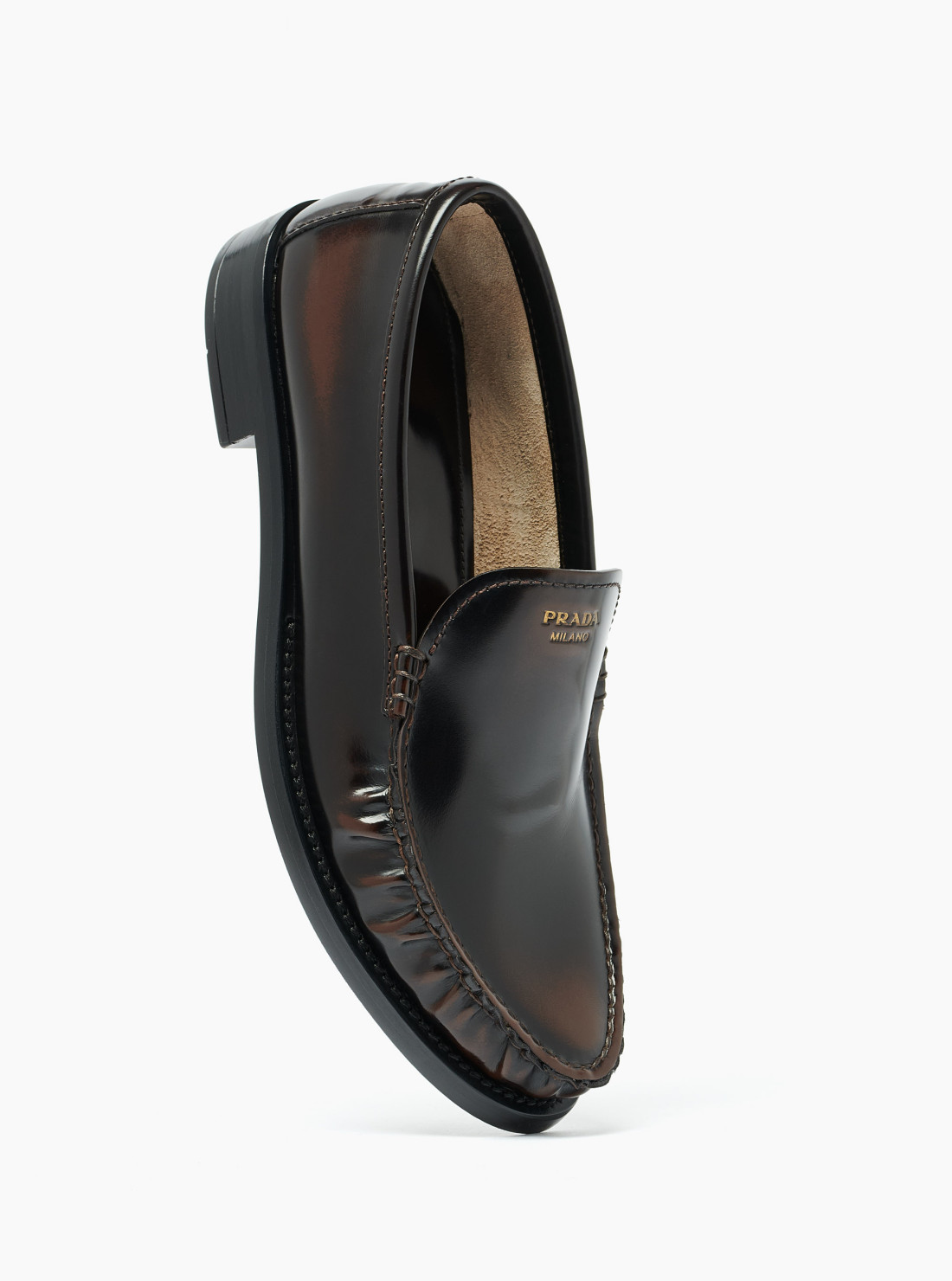 Brushed leather loafers