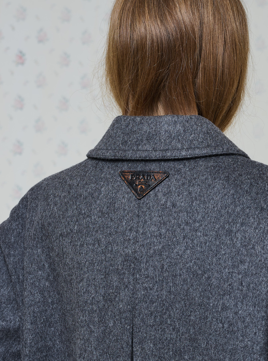 Manteau droit en double tissu loden