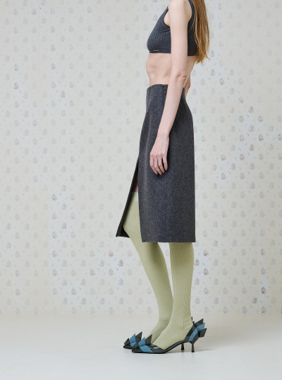 Loden fabric pencil skirt 2