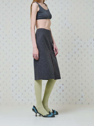 Loden fabric pencil skirt 2