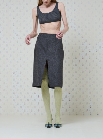 Loden fabric pencil skirt