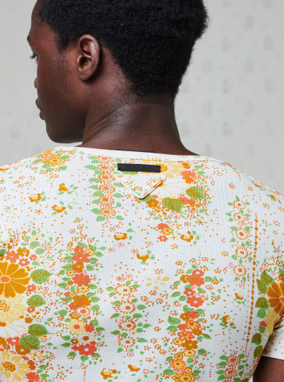 Floral print cotton T-shirt 2