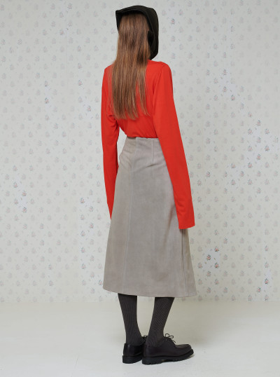 Suede leather skirt 2