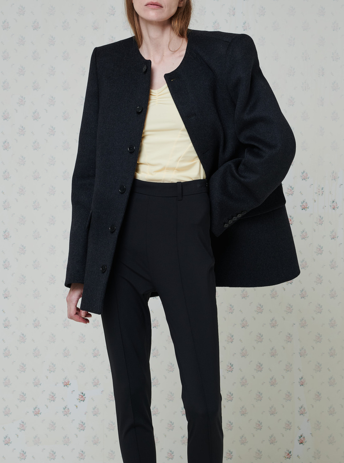 Round Neck Tailored Jacket