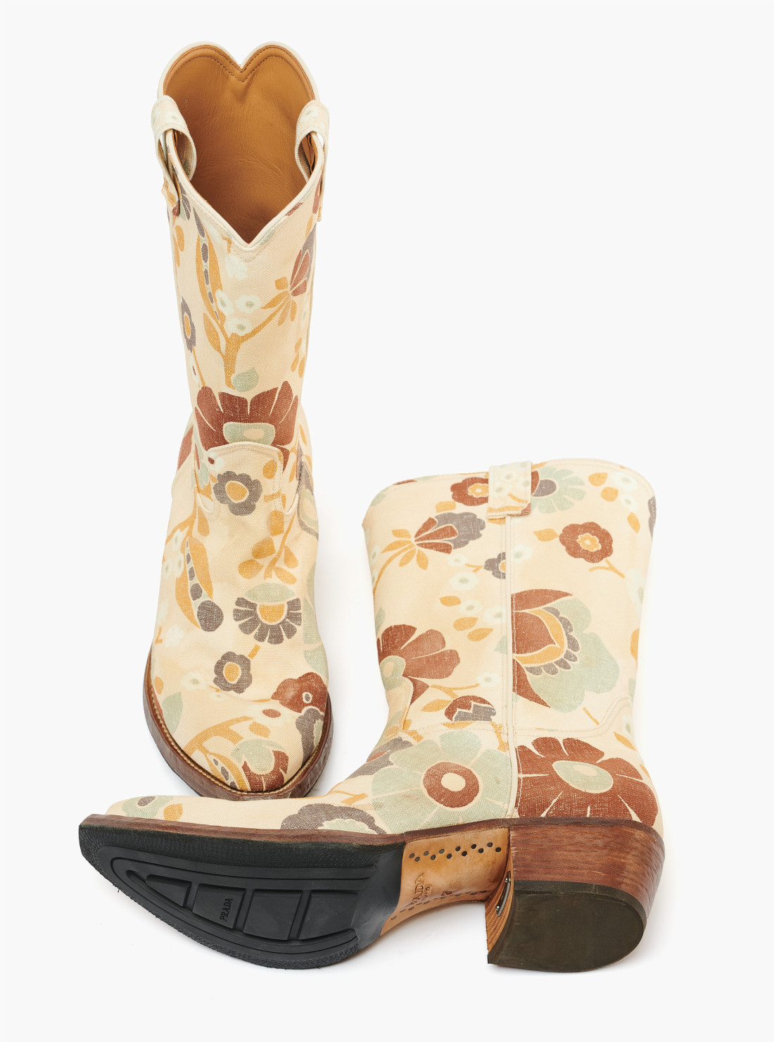 Printed fabric boots