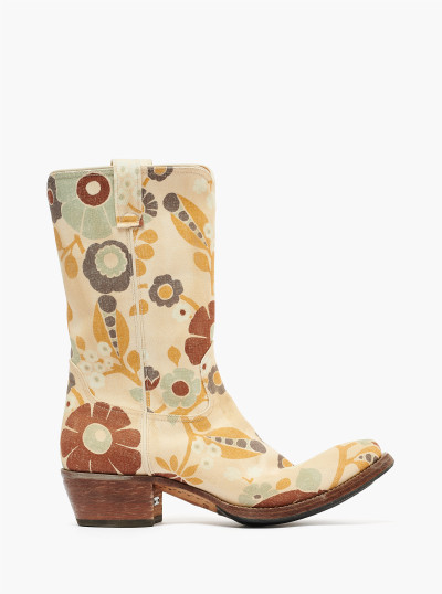 Printed fabric boots