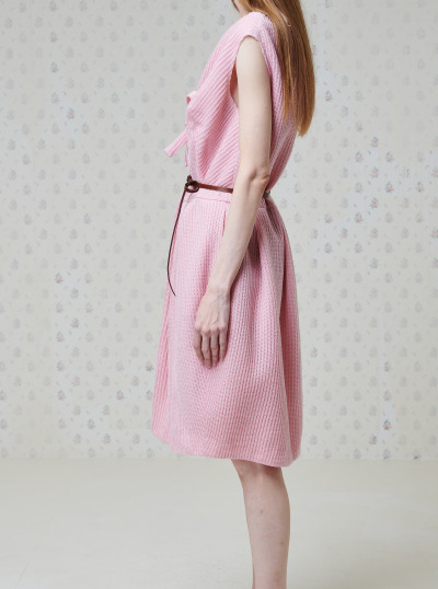 Wool knit dress with bow 2