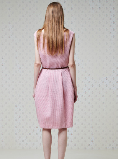 Wool knit dress with bow 2