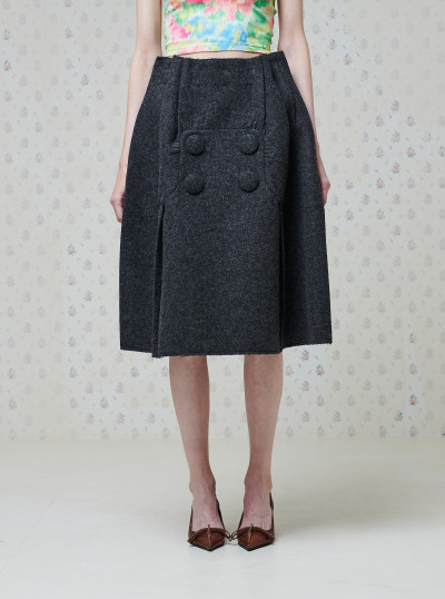 Shetland wool midi skirt
