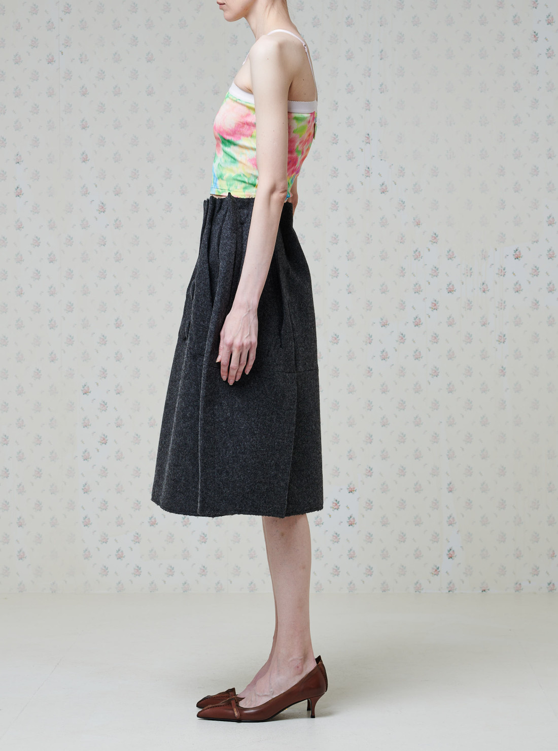 Jupe midi en Laine Shetland