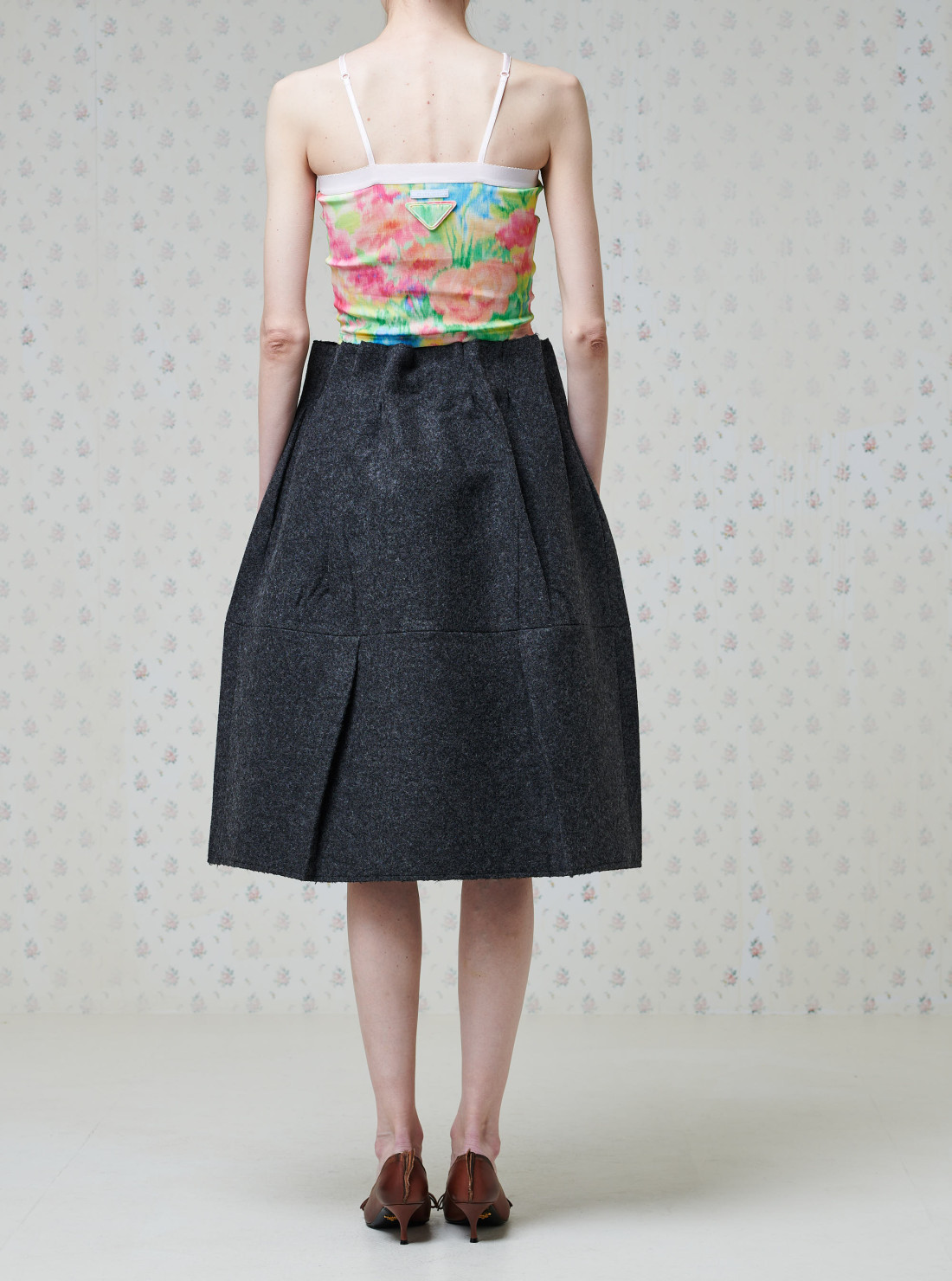 Jupe midi en Laine Shetland
