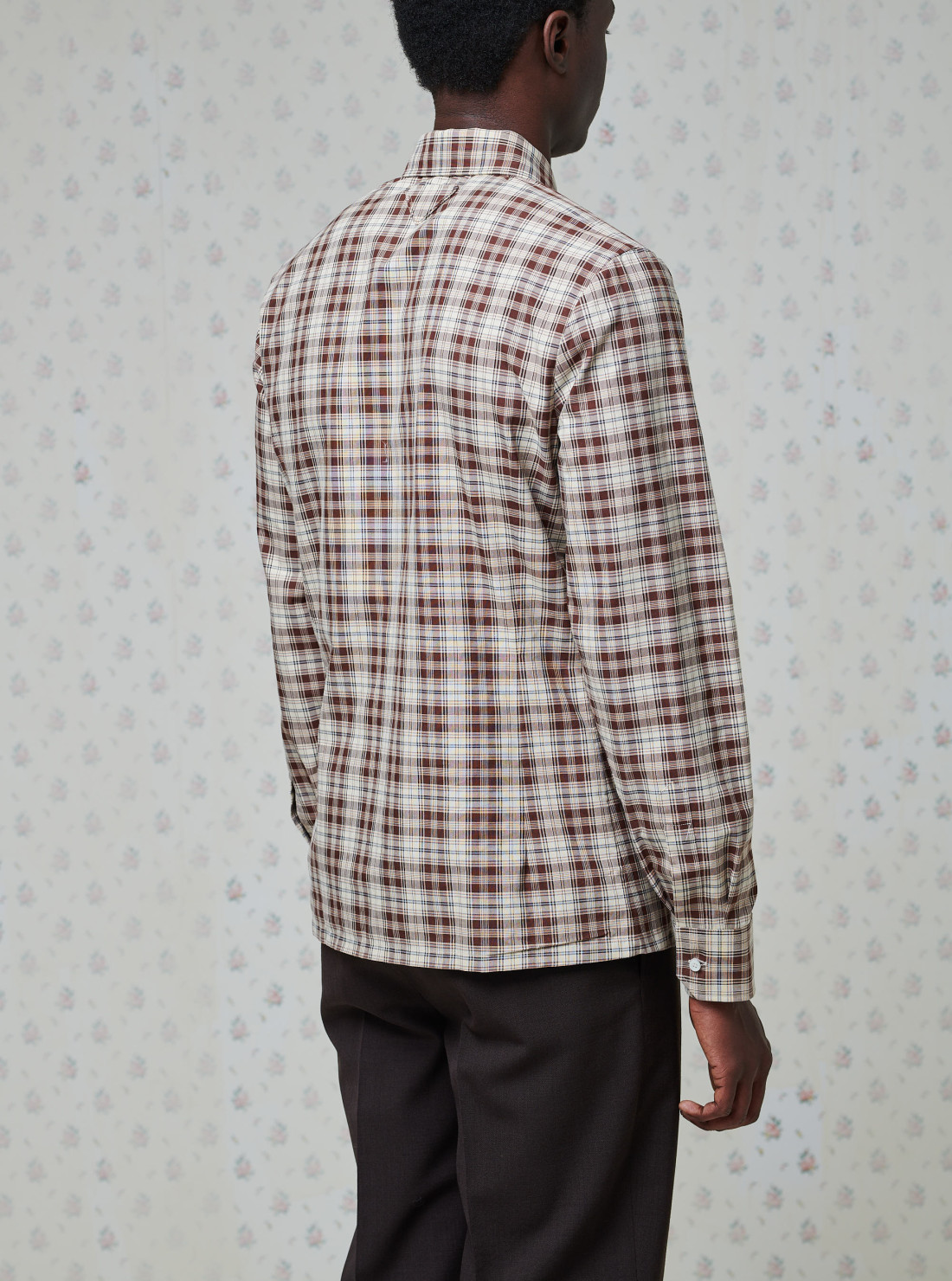 Checked cotton button-down shirt