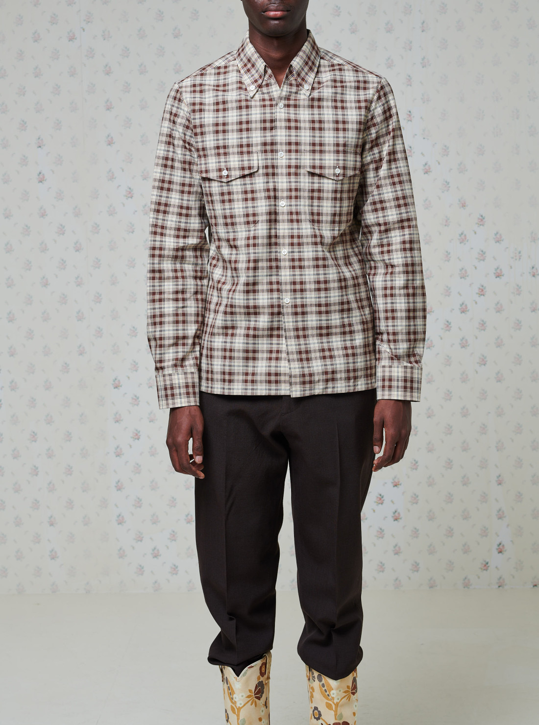 Chemise en coton à carreaux