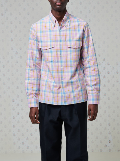 Checked cotton button-down shirt