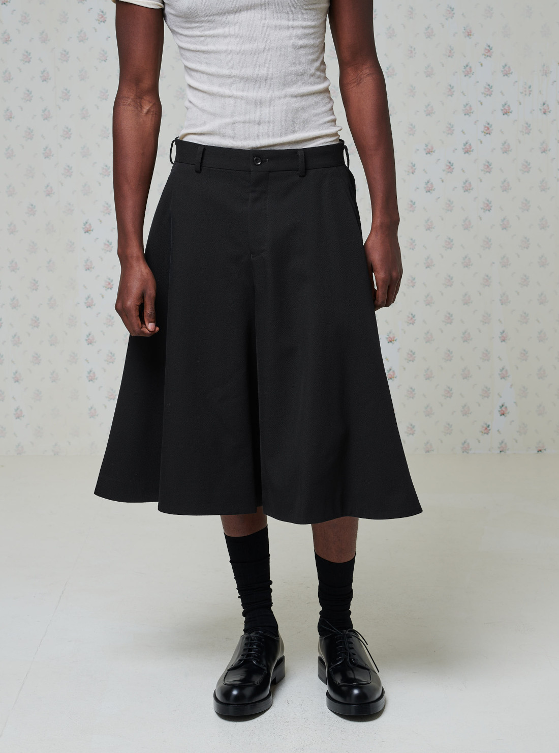 Short évasé en laine