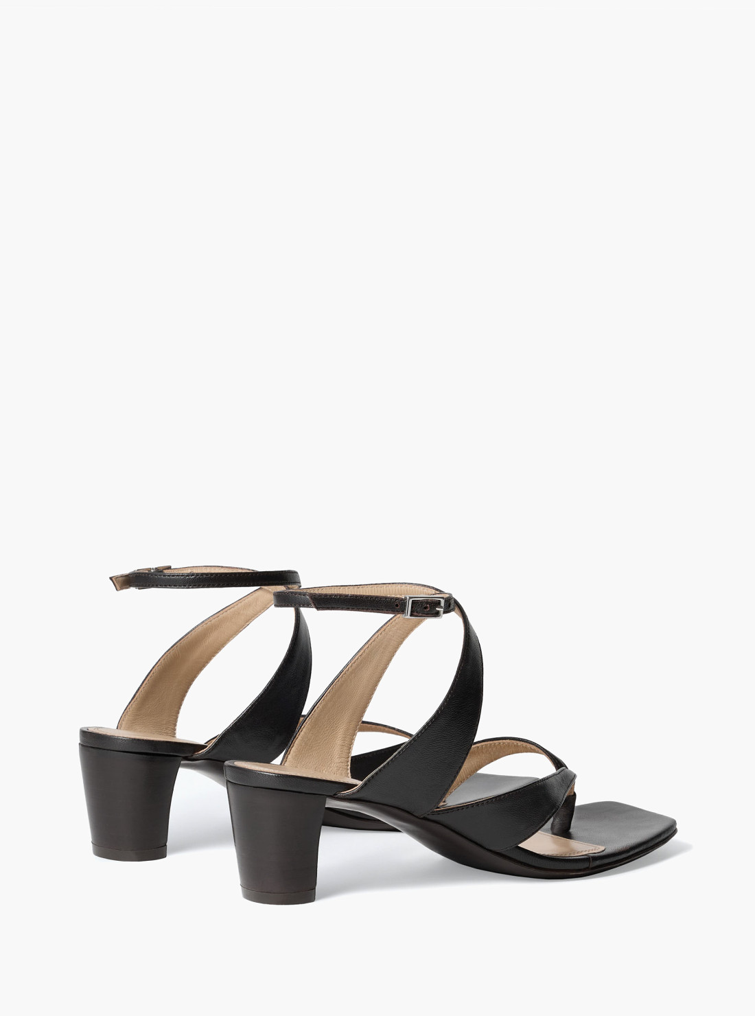 Sandales tong à talon 50cm en cuir