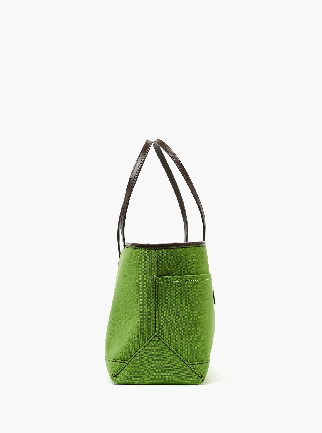 Sac cabas en toile et cuir vert à...