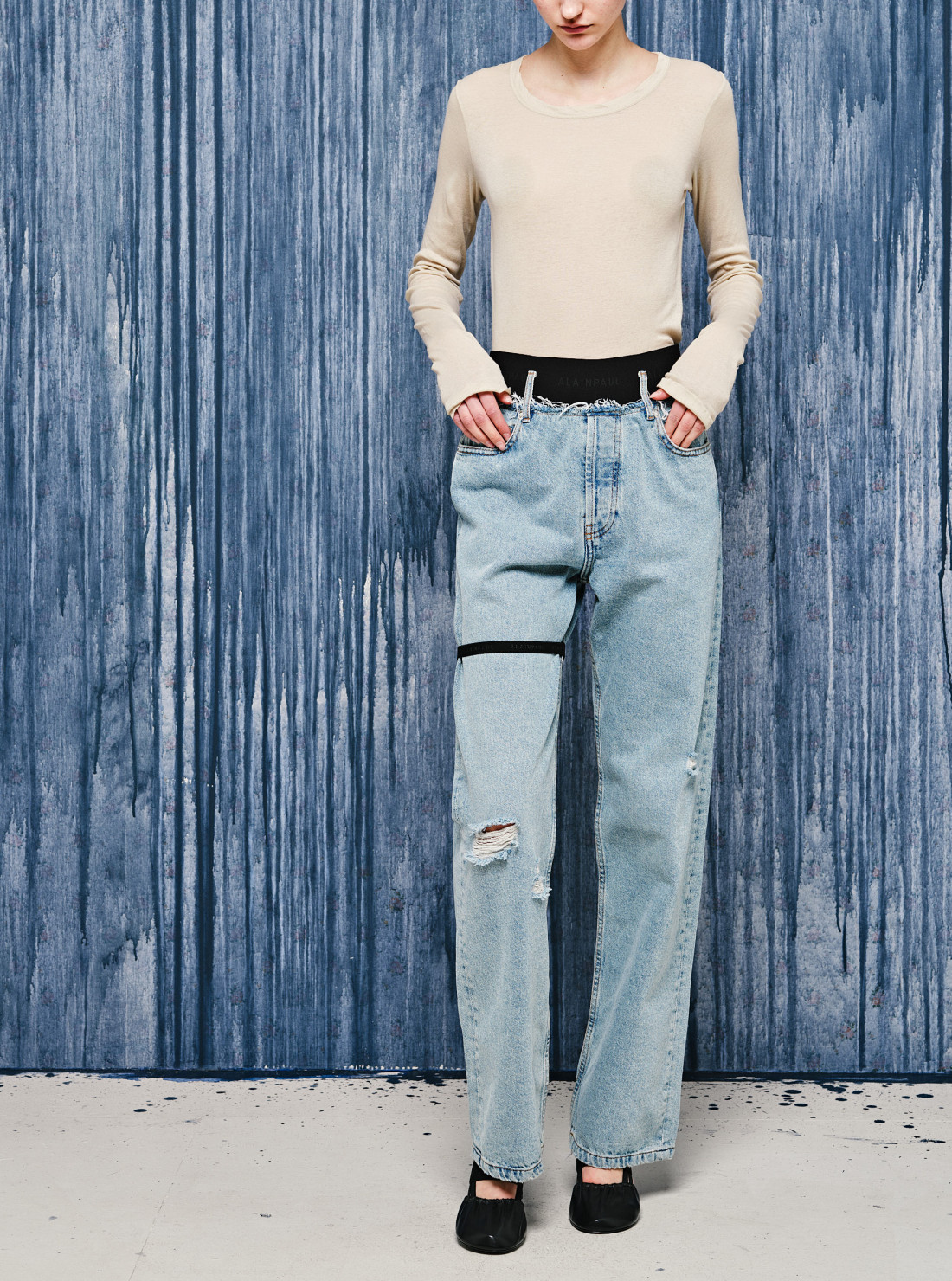 Jean ceinture élastique