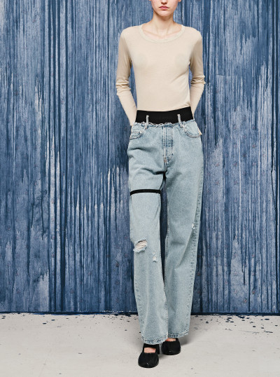 Elasticated Waist Regular Fit Jeans
