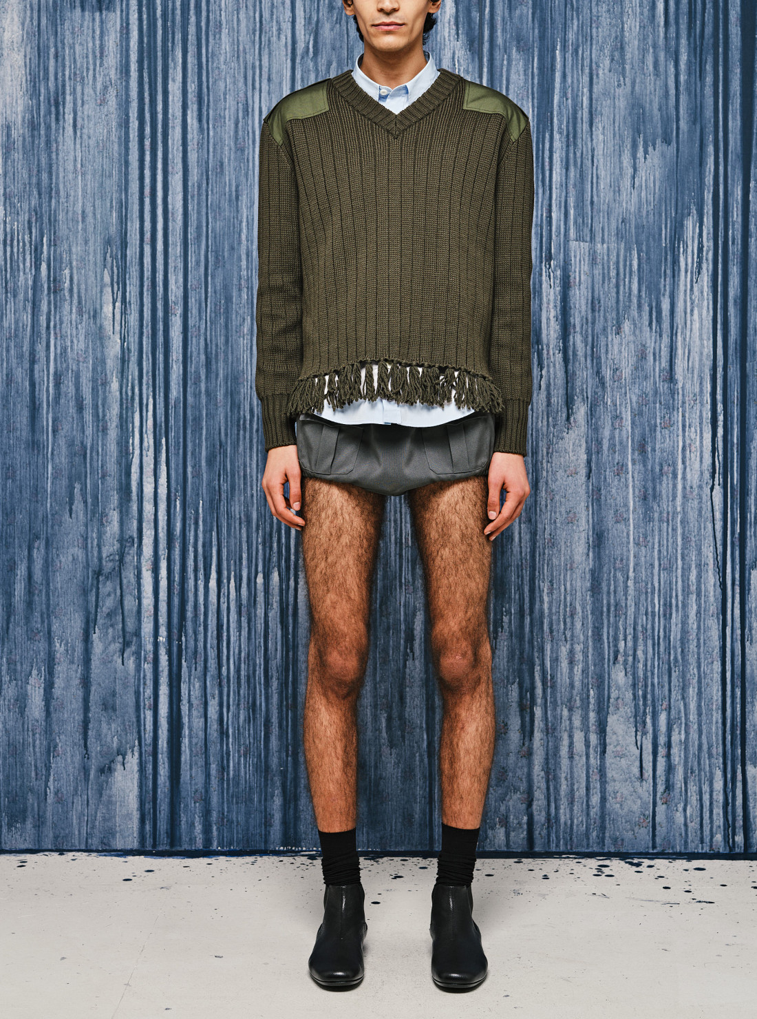 Pull en laine à franges