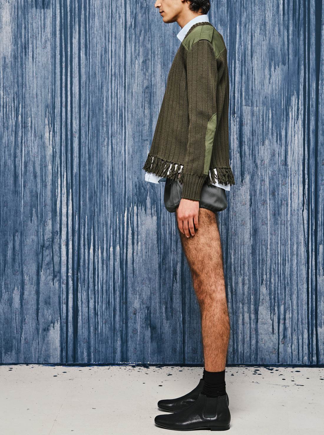 Pull en laine à franges