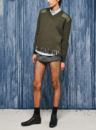 Fringed wool sweater