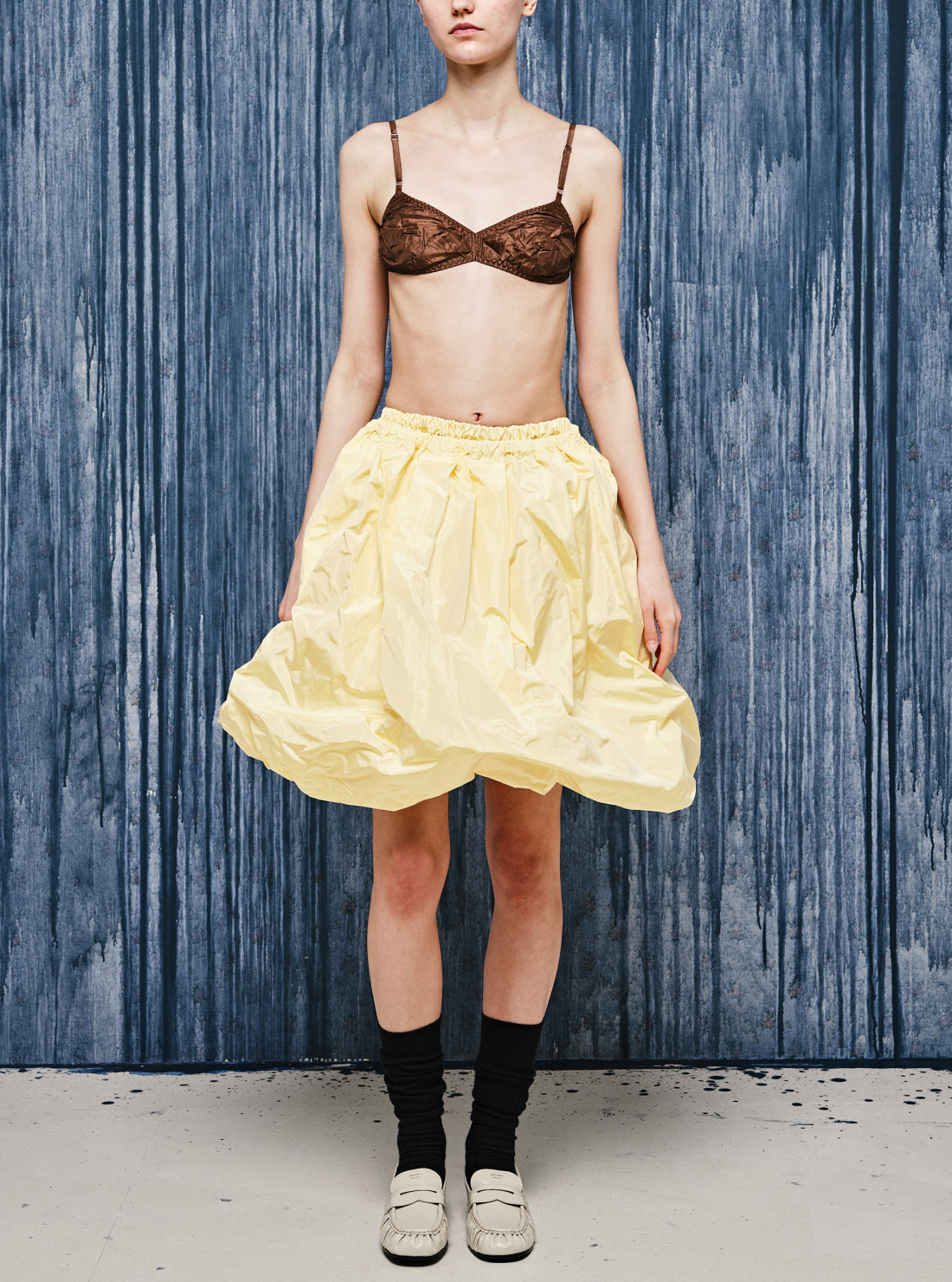 Technical taffeta skirt