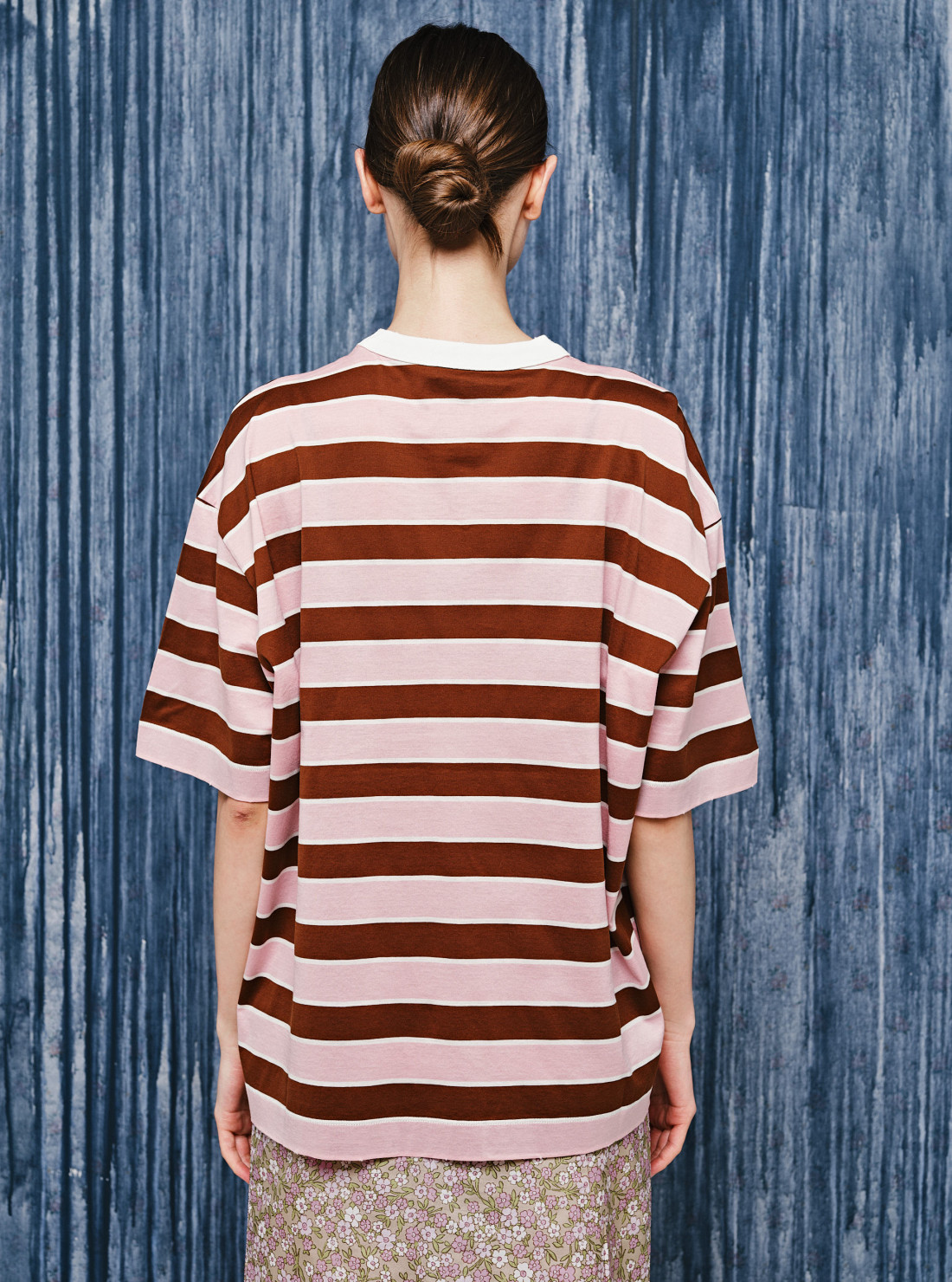 T-shirt en coton lisle à rayures...
