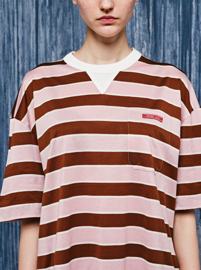 Bayadere striped lisle cotton T-shirt
