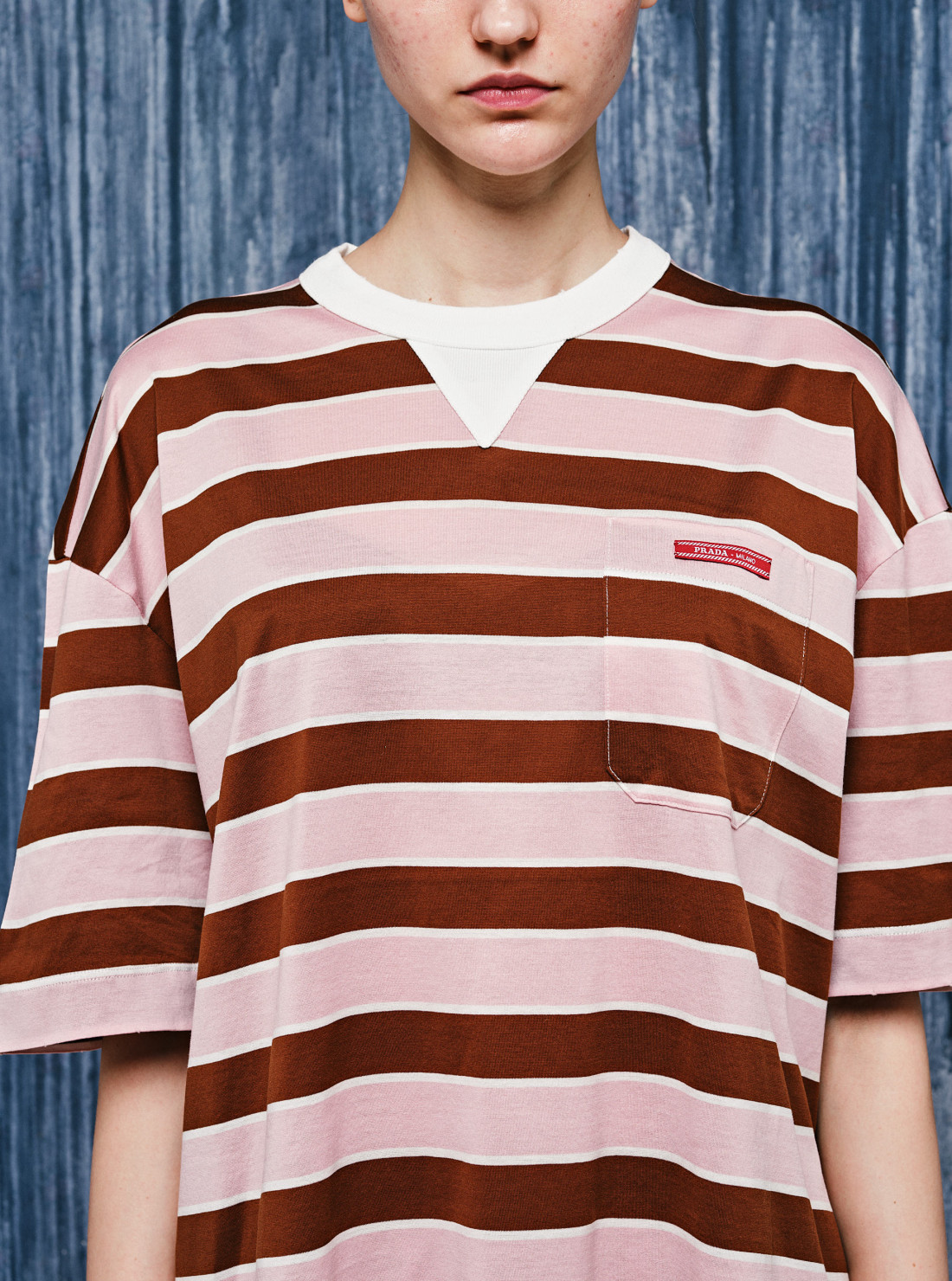 Bayadere striped lisle cotton T-shirt