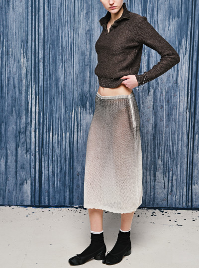 Sheer knit midi skirt 2