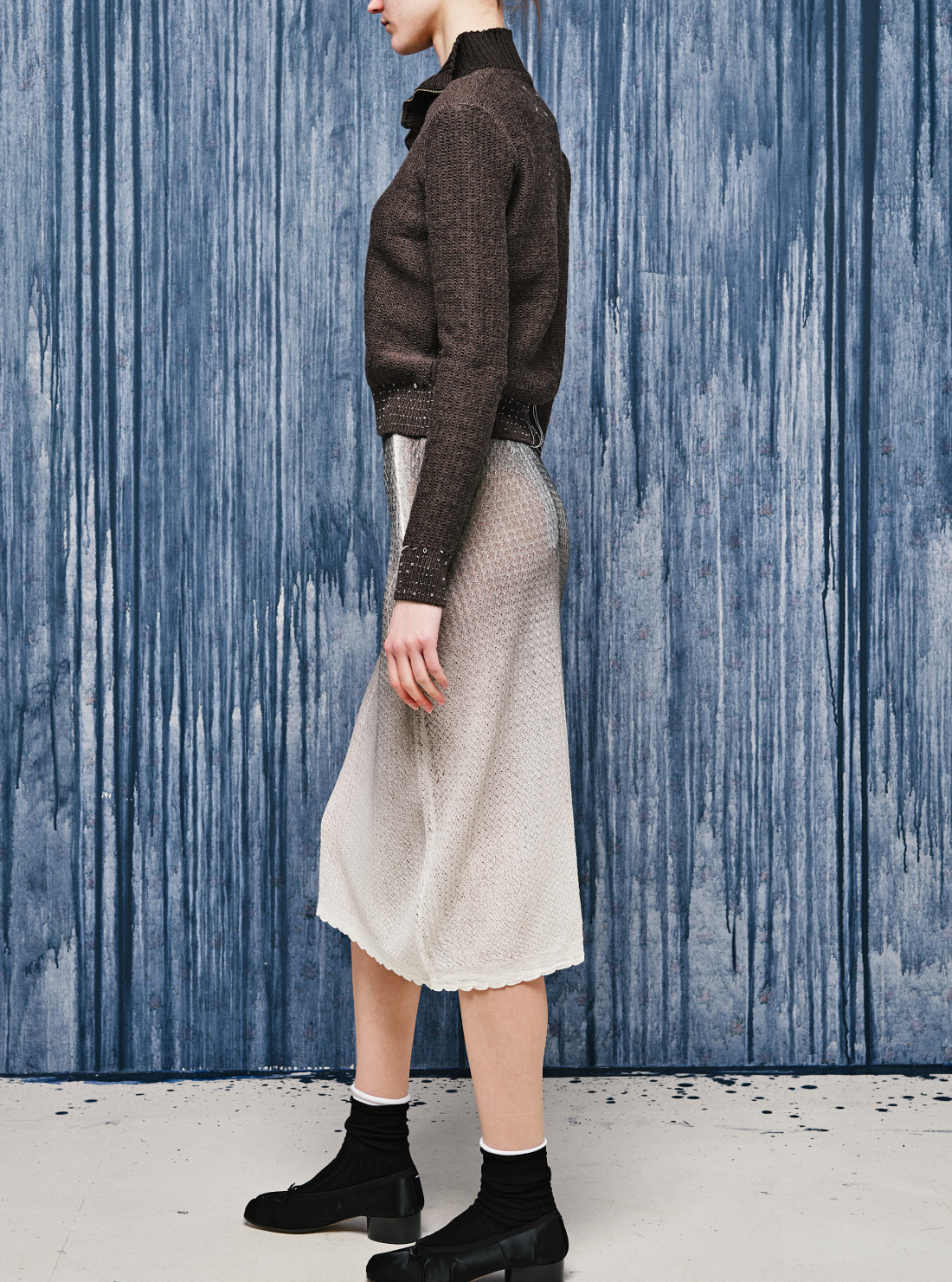 Wool zip-neck sweater