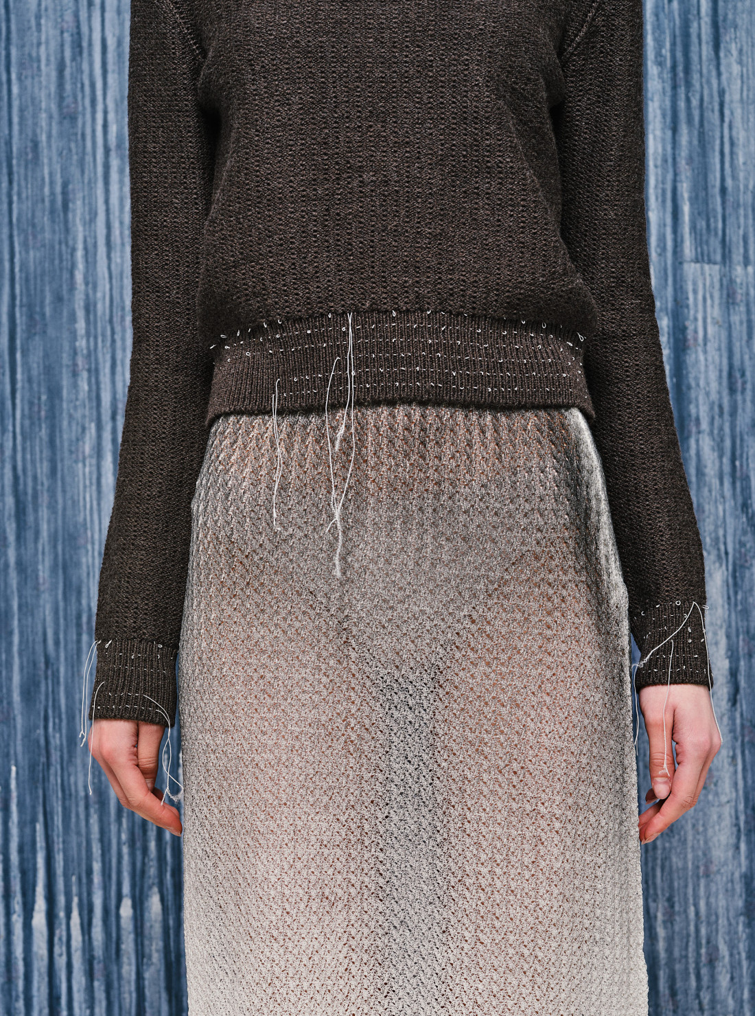 Pull à col zippé en laine