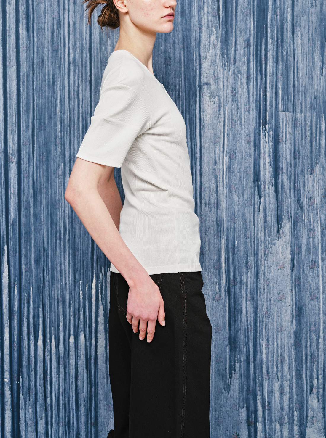 Fitted jersey henley