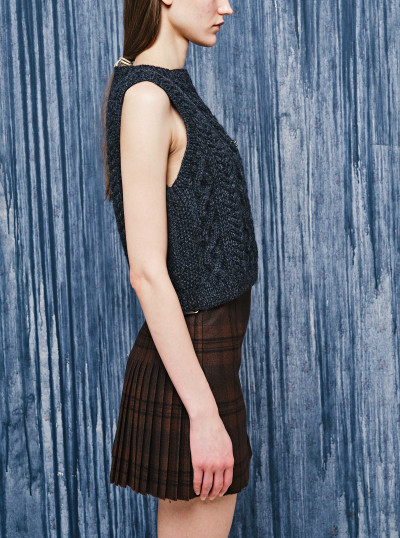 Hand Knitted Aran Vest 2