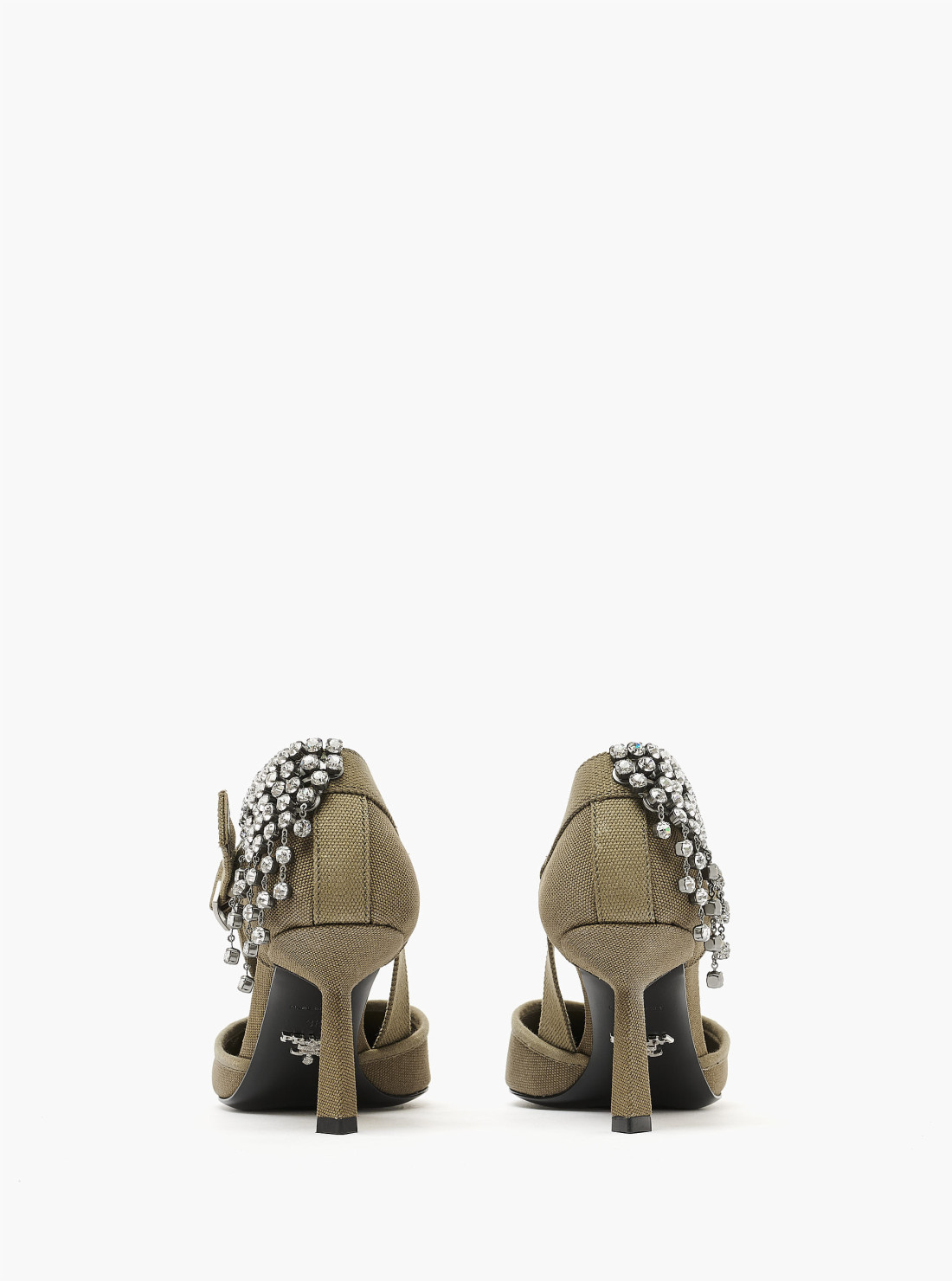 Canvas pumps with crystals