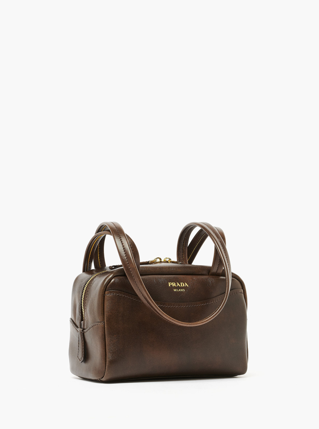 Mini sac à poignée en cuir vieilli