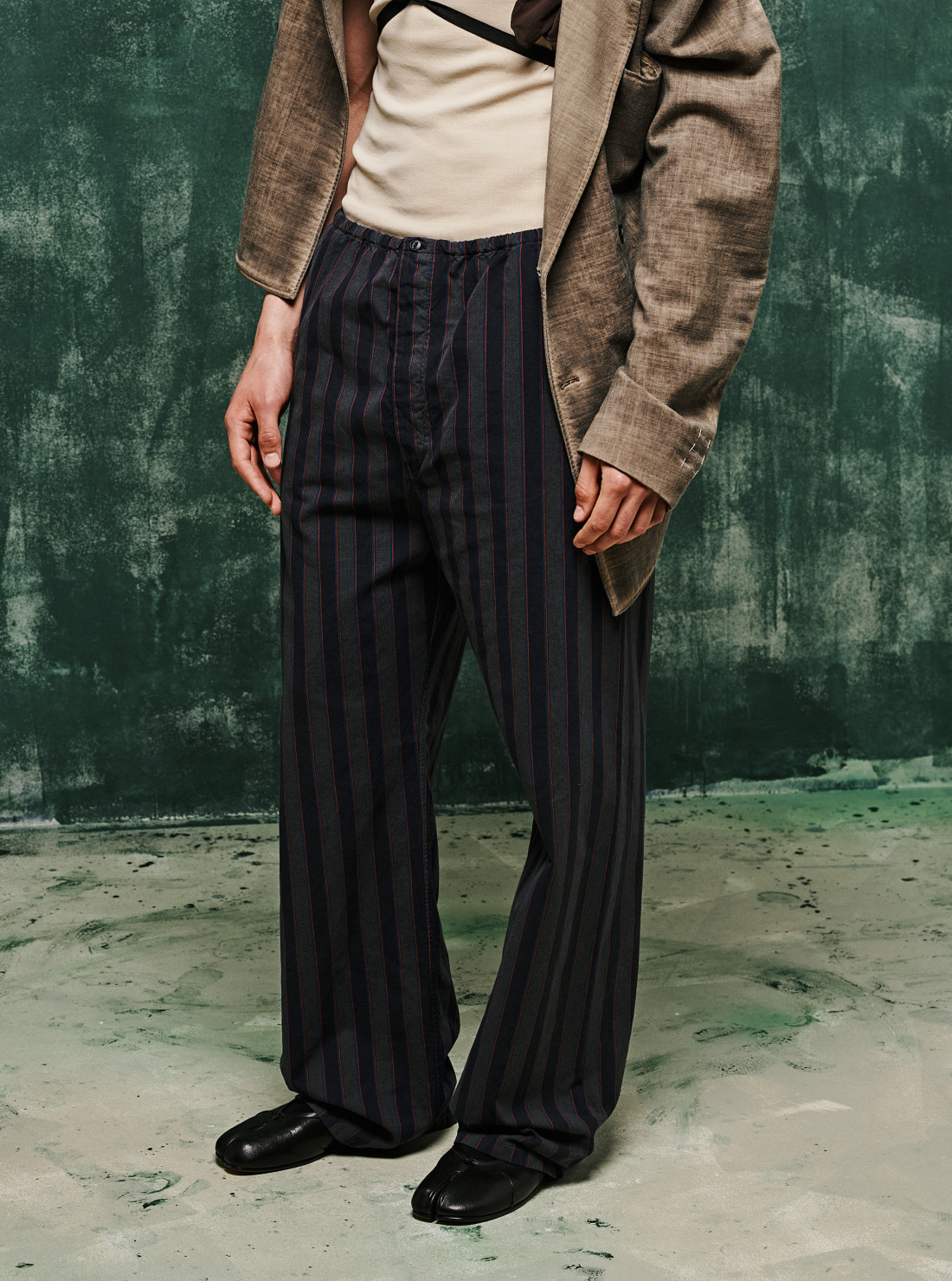 Pantalon de pyjama rayé en coton