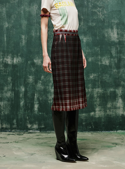 Faded Check Wool Skirt 2