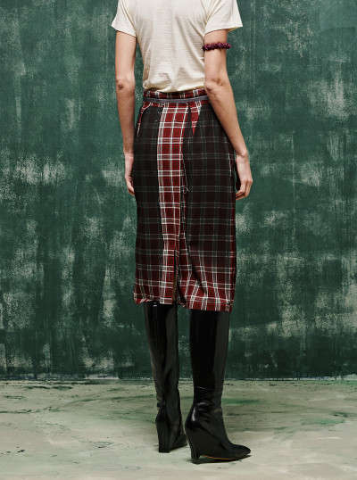 Faded Check Wool Skirt 2
