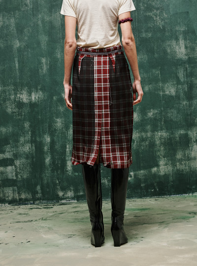 Faded Check Wool Skirt 2