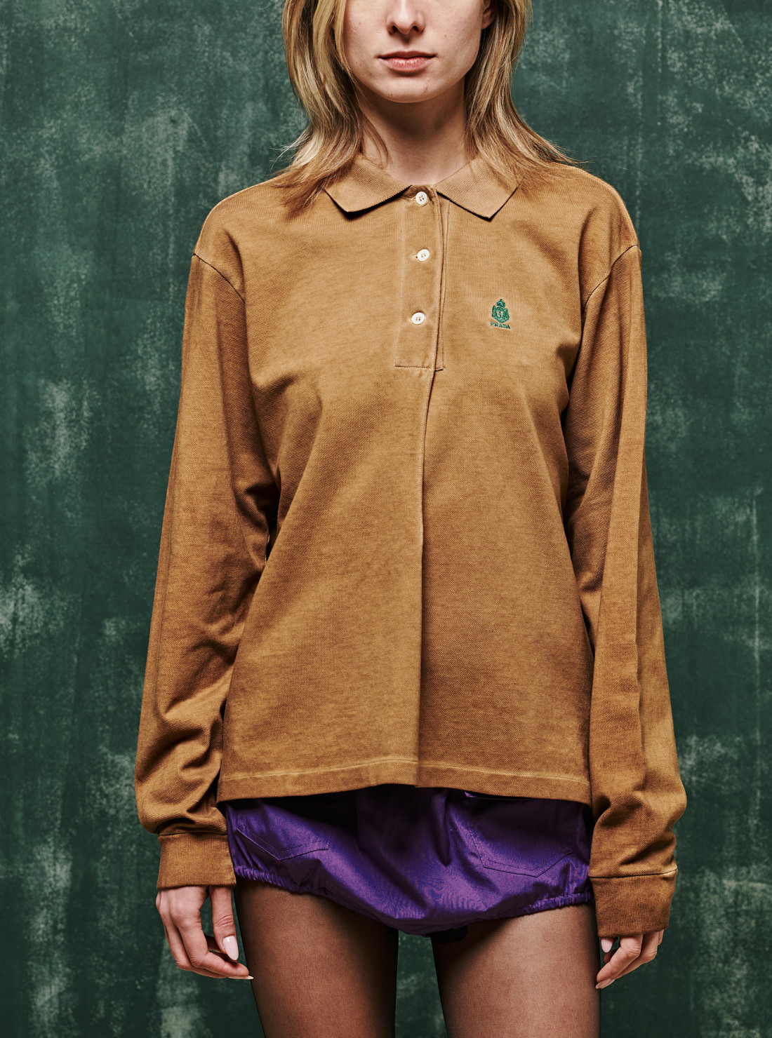 Polo en coton piqué à manches longues
