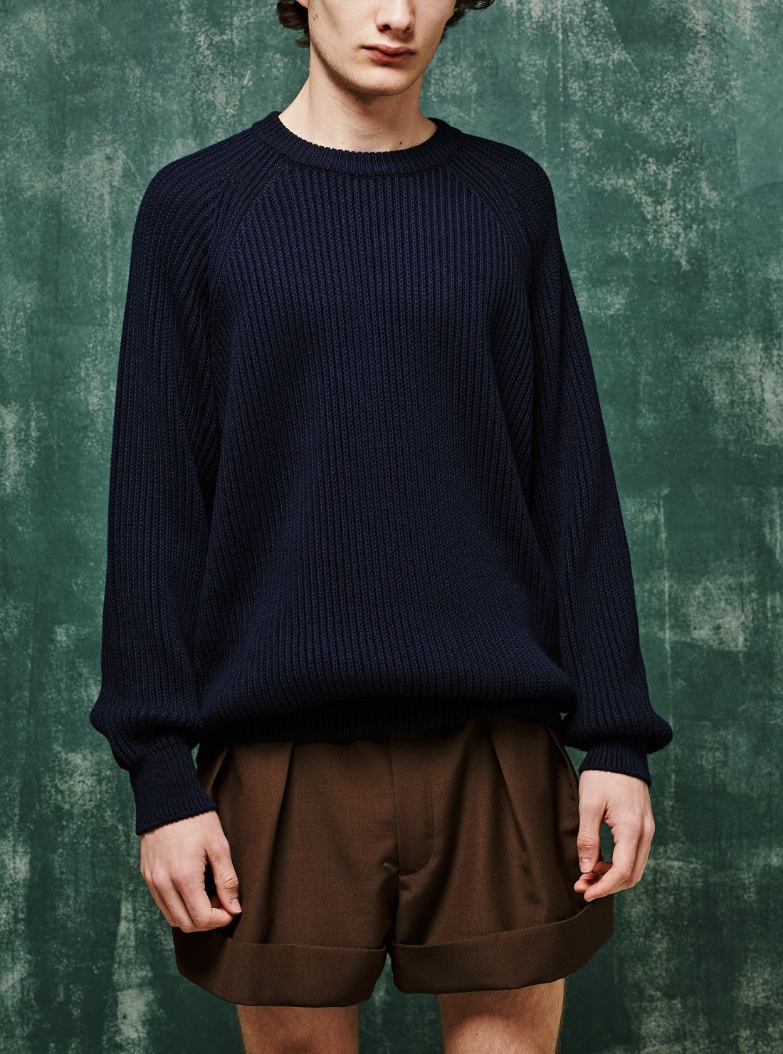Crew-Neck Cotton Sweater