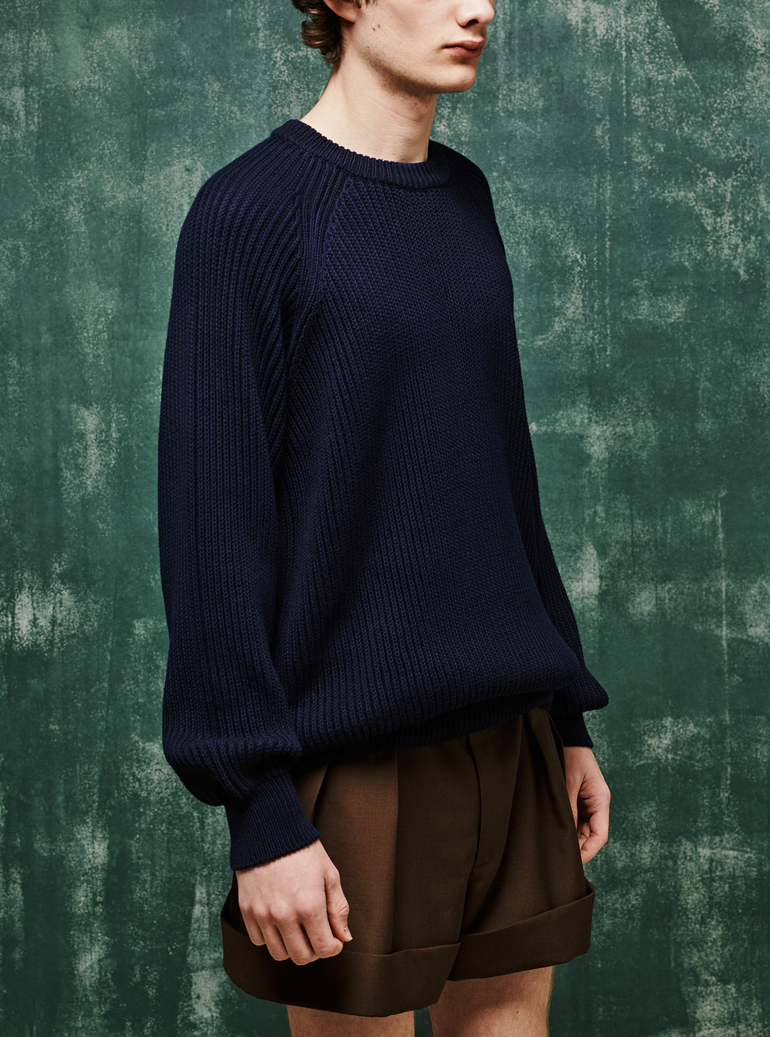 Crew-Neck Cotton Sweater