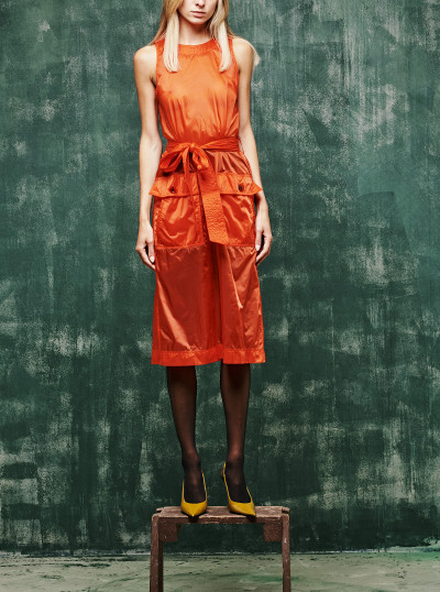 Nylon Dress with Button-Down Back